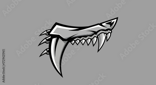 Aggressive canine mouth graphic design.