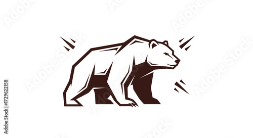 Majestic Grizzly Bear Standing Strong Wild Animal.
