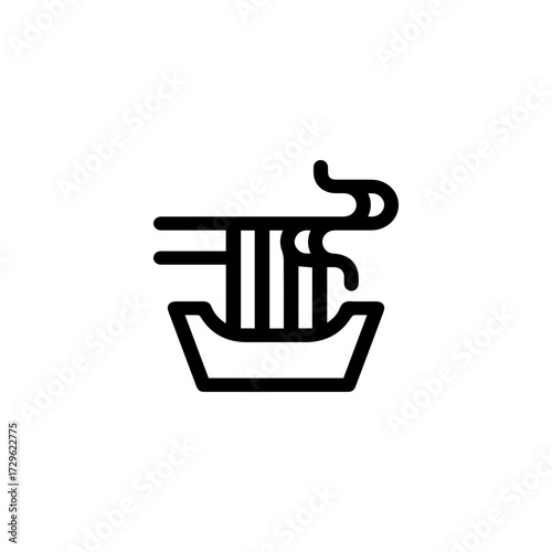 Hot Noodle Bowl Line Icon