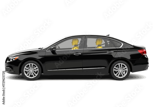 Black sedan car