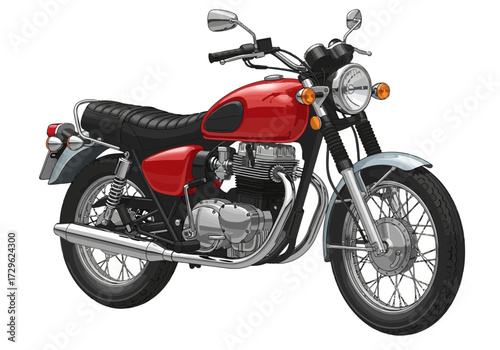 Red vintage motorcycle
