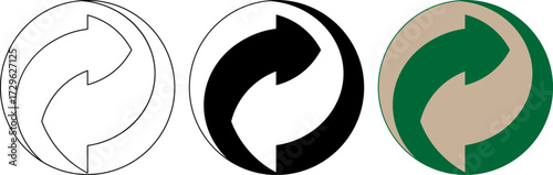 outline silhouette Green Dot symbol set