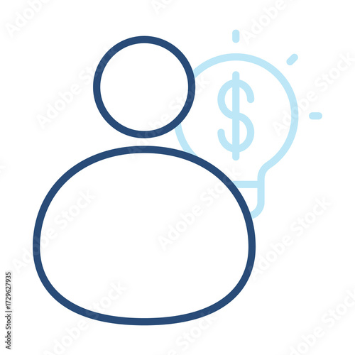 Entrepreneurship Icon Color Outline Style. Vector Illustration Design