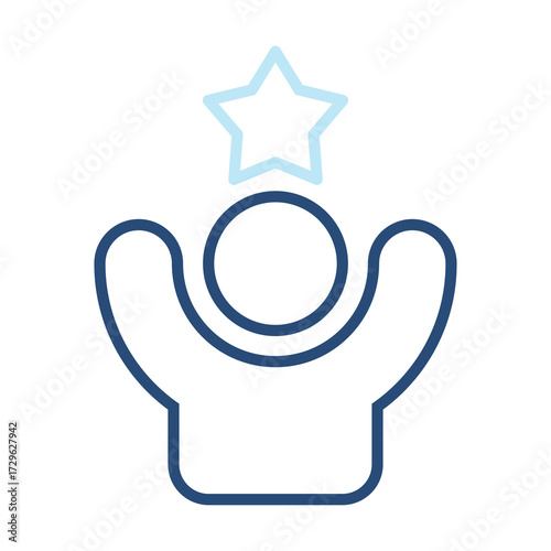 Success Icon Color Outline Style. Vector Illustration Design