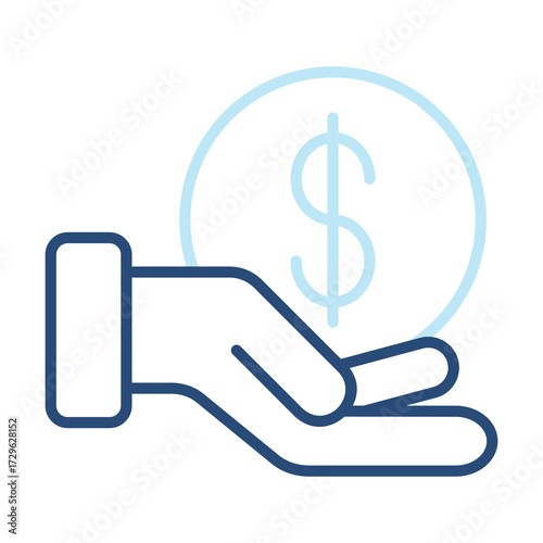 Funding Icon Color Outline Style. Vector Illustration Design