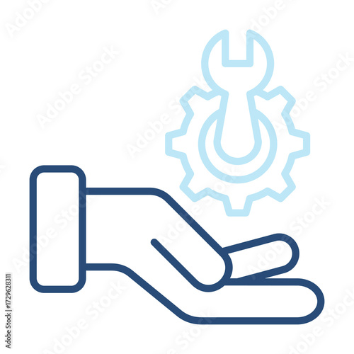 Management Service Icon Color Outline Style. Vector Illustration Design