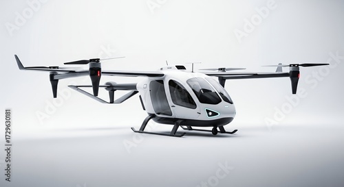 Modern Aerial Vehicle on White Background