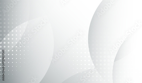 Abstract  Modern, minimalistic abstract design features a gradient of gray tones and soft wave patterns with dots, evoking a sense of tranquility, elegance, and understated sophistication.