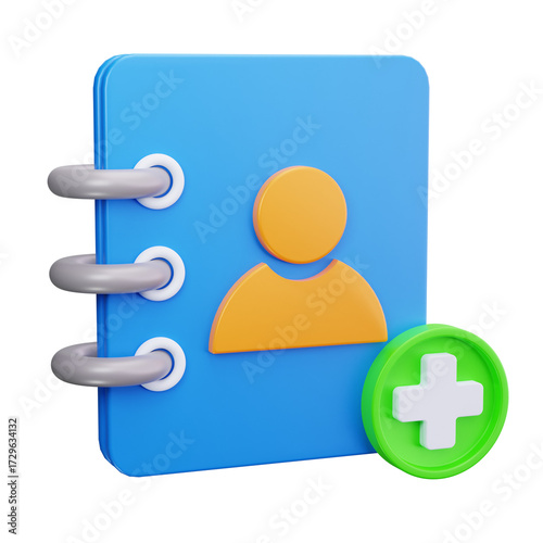 3D Add New Contact Book Icon