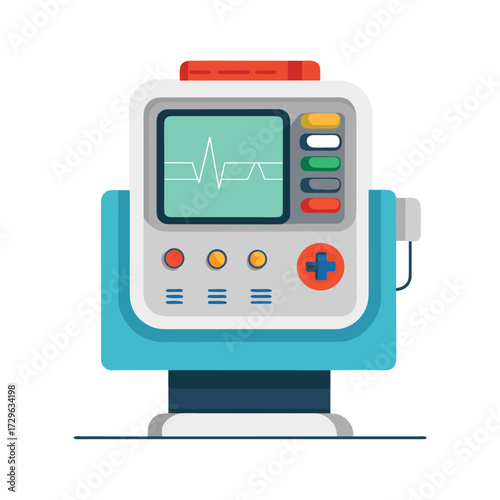 ecg machine on white background