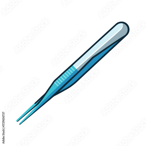 medical tweezers on white background