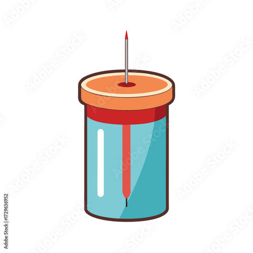needle container on white background