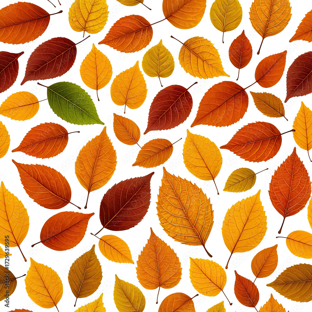 Obraz premium Colorful fall foliage composition. Leaves in various shades on black