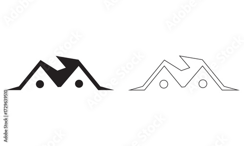 Home roof icon. House roof logo. Vector eps10