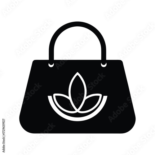 eco friendly canvas purse vector icon