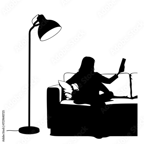 Silhouette of a person holding up a clean tshirt next to a washing machine