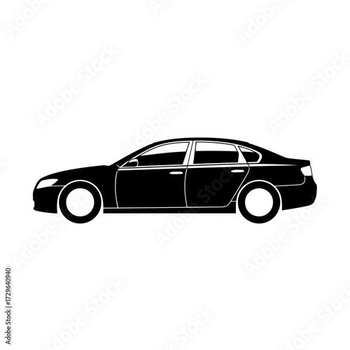 Black sedan car silhouette