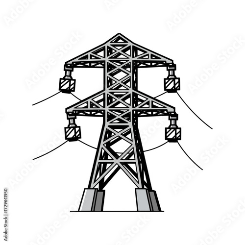 High voltage electricity pylon