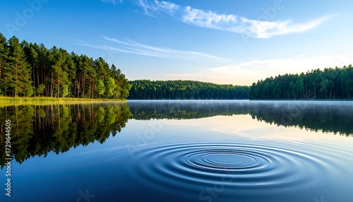 Serene lake at dawn