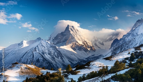 Mountain Landscape With Snow
