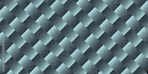 Tile structure neat seamless pattern grainy textured vector abstract background in cyan hues.
