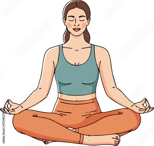 woman doing meditate yoga pose illustration