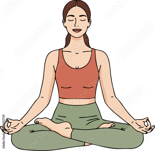 woman doing meditate yoga pose illustration