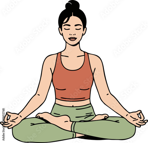 woman doing meditate yoga pose illustration