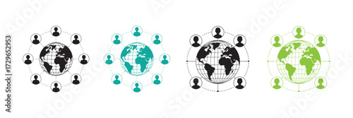 Social Network and Global Connection Illustration