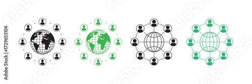 Social Network and Global Connection Illustration
