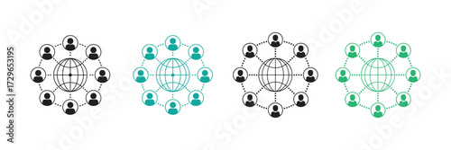 Social Network and Global Connection Illustration