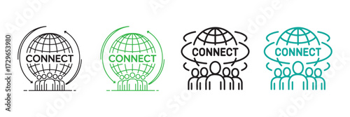 People Networking with World Globe Symbol
