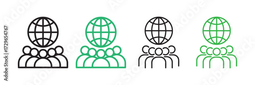 Worldwide Tourism and Community Connection Icons