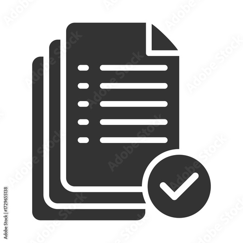 Document Icon Glyph Style. Vector Illustration Design