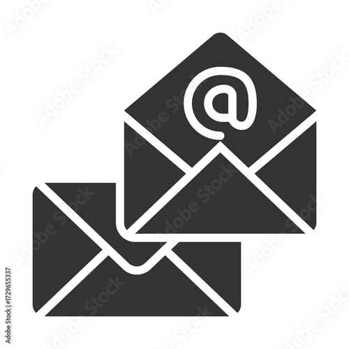 Email Icon Glyph Style. Vector Illustration Design