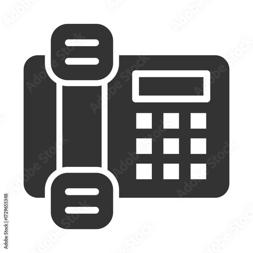 Telephone Icon Glyph Style. Vector Illustration Design