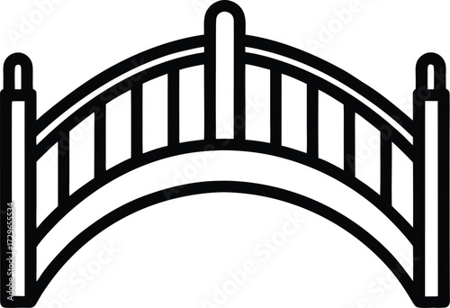 Minimalist outline of a bridge in vector format