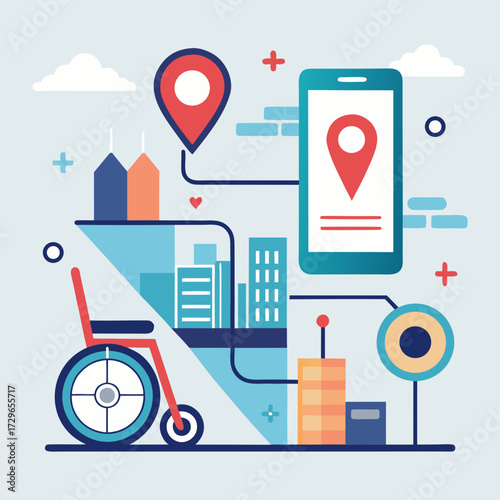 Accessible City Navigation Vector Concept