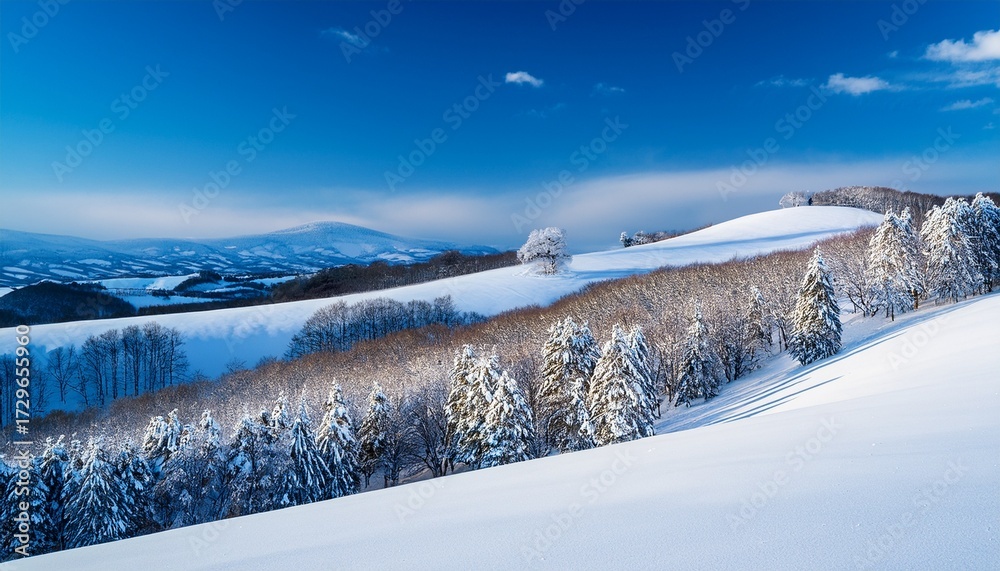 Obraz premium Snow Hill At Biei Hokkaido