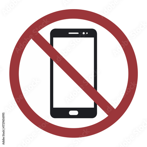 No cell phone sign vector illustration for prohibited area mobile device restriction zone warning and safety 100