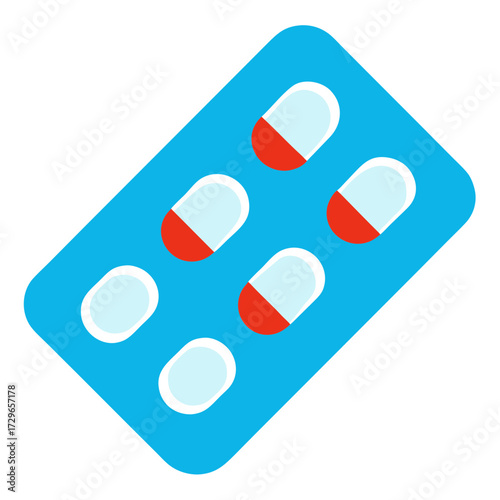 Blister Pack Pills Silhouette Vector Art Illustration for Medical and Pharmaceutical Designs