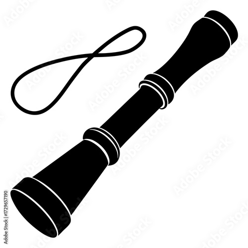 Classic Single Reed Duck Call Vector Illustration with Barrel and Insert