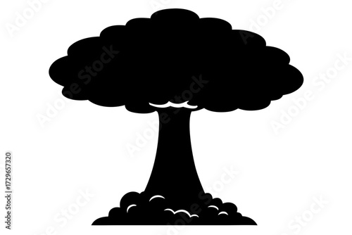 Mushroom Cloud Silhouette Vector Illustration for Creative Projects