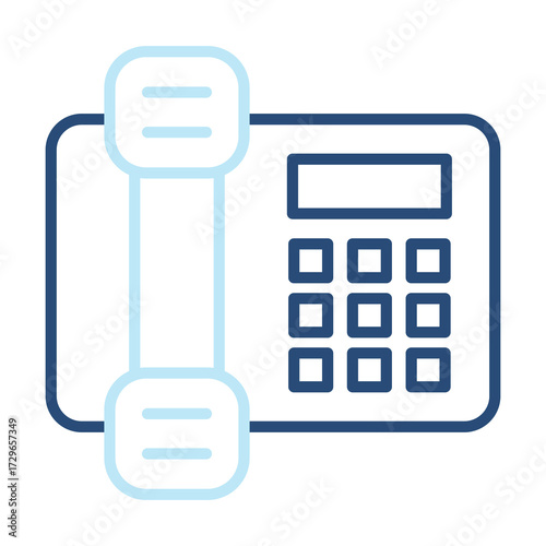 Telephone Icon Color Outline Style. Vector Illustration Design