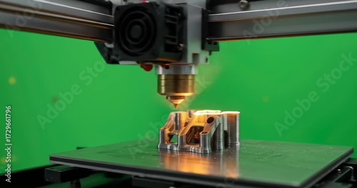3D Printer Creating Complex Metal Parts in Workshop