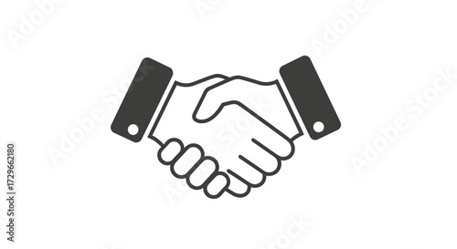 Business handshake vector illustration for agreement, partnership, cooperation, trust, teamwork, SVG isolated on transparent background.
