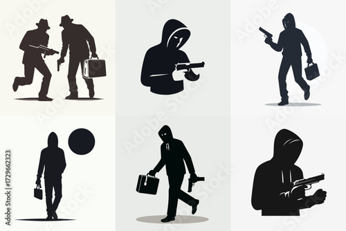 robber set vector illustration