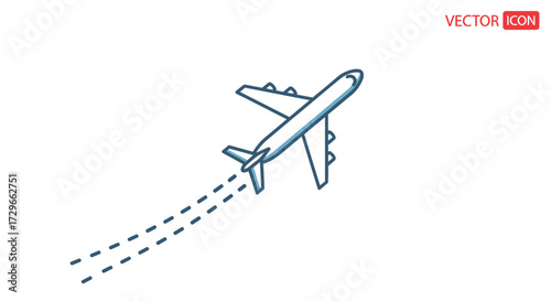 Vector illustration of an airplane in flight, representing global travel, international connections, and swift air transport, isolated on transparent background.