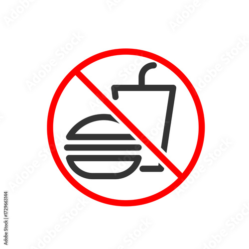 Ícono de señalética prohibido comer y beber