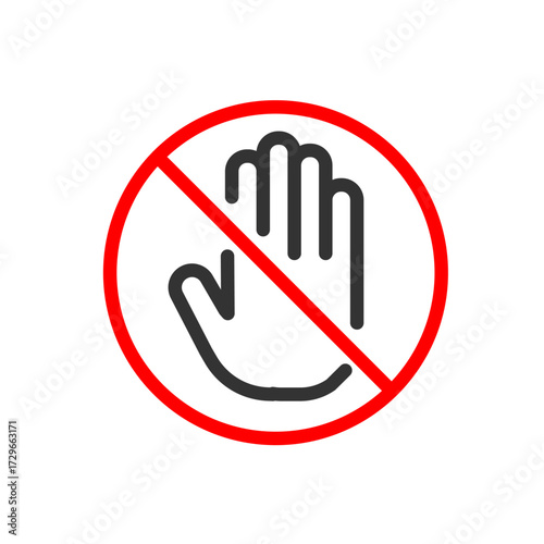 Ícono de señalética prohibido tocar